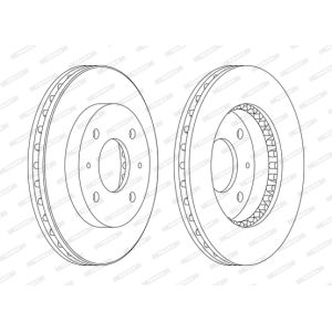 Dischi freno FERODO DDF885C anteriore, ventilato, 2 pezzo