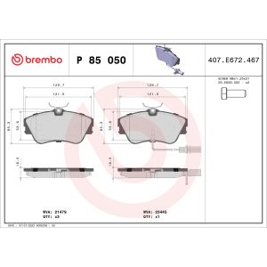 Levyjarrun jarrupalasarja BREMBO P 85 050