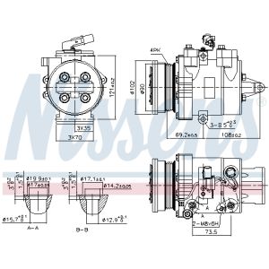 Compressore, condizionatore d'aria NISSENS 890624