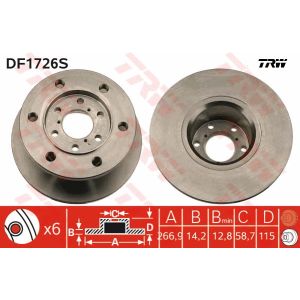 Remschijf TRW DF1726S