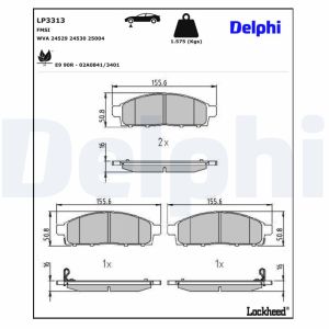 Bremsbelagsatz DELPHI LP3313, Vorne