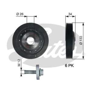 Hihnapyörä, kampiakseli DriveAlign GATES TVD1113A