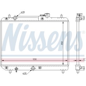 Radiador, refrigeración de motor NISSENS 64177