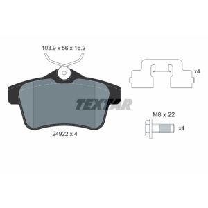 Bremsbelagsatz TEXTAR 2492204, Hinten