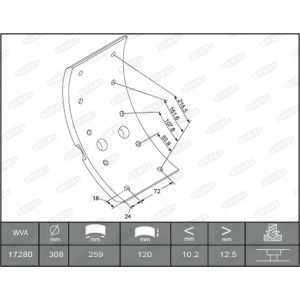 Juego de zapatas de freno, freno de tambor BERAL KBL17280.3-1561