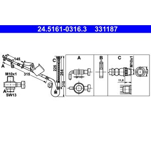 Bremsschlauch ATE 24.5161-0316.3
