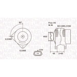 Driefasige generator MAGNETI MARELLI 063731974010