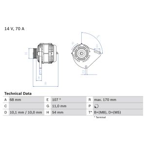 Drehstromgenerator BOSCH 0 986 080 560