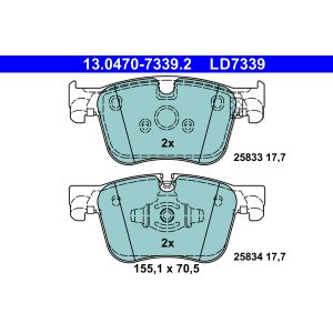 Conjunto de pastilhas de travão ATE 13.0470-7339.2, frente