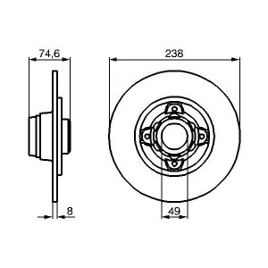 Disque de frein BOSCH 0 986 478 557, à l'arrière, plein, 1 pièce