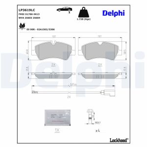 Conjunto de pastilhas de travão DELPHI LP3619LC