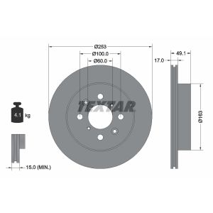 Disco de freno TEXTAR 92135303 vorne, ventilado , 1 Pieza