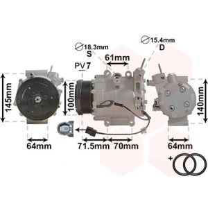 Kompressor för luftkonditionering VAN WEZEL 2500K235