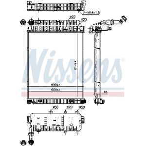 Radiador, refrigeración de motor NISSENS 62648