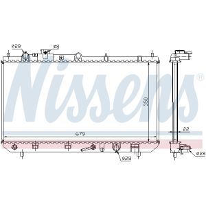 Radiador, refrigeración de motor NISSENS 625081