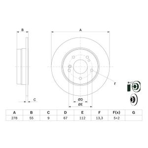 Remschijf BOSCH 0 986 478 325 terug, compleet, 1 stuk