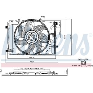 Ventola, raffreddamento motore NISSENS 85740