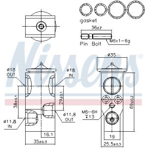 Válvula de aire acondicionado NISSENS NIS 999377