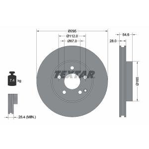 Disco de freno TEXTAR 92115105 vorne, ventilado , altamente carbonizado, 1 Pieza