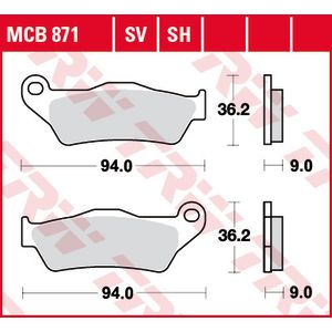 Jeu de plaquettes de frein à disque TRW MCB871SH