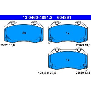 Set di pastiglie freno, freno a disco ATE 13.0460-4891.2