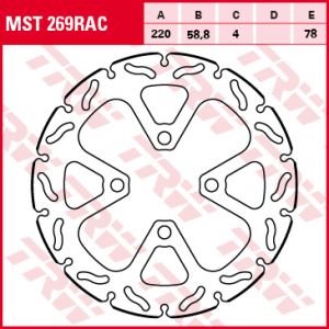 Disque de frein TRW MST269RAC, 1 Pièce