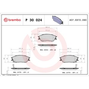 Jarrupalasarja BREMBO P 30 024, edessä