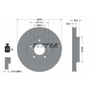 Disque de frein TEXTAR 92173203 avant, ventilé, 1 pièce