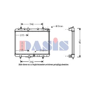 Radiador, arrefecimento do motor AKS DASIS 160013N