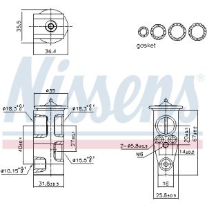 Válvula de expansão, ar condicionado NISSENS 999444