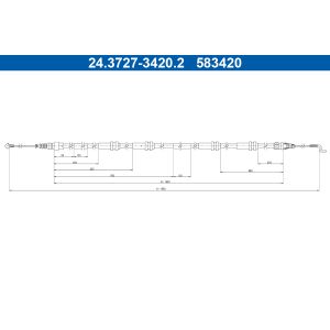 Remkabel, handrem ATE 24.3727-3420.2