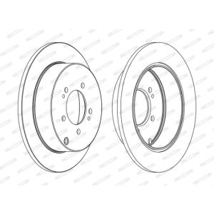 Remschijf FERODO DDF1737C achter, compleet, 2 stuk