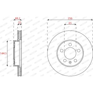 Discos de freno FERODO DDF2663C vorne, ventilado , 2 Pieza