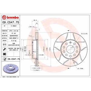 Disco de freno - Max BREMBO 09.C547.75