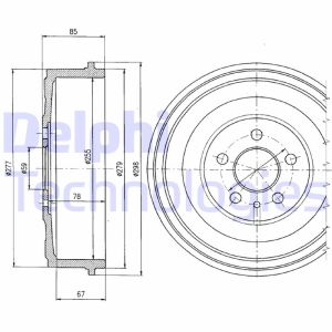 Tamburo freno DELPHI BF325