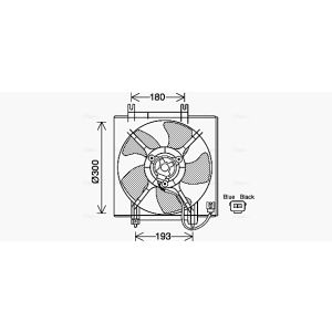 Ventilador, arrefecimento do motor AVA COOLING SU7517