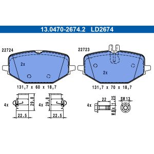 Conjunto de pastilhas de travão ATE 13.0470-2674.2