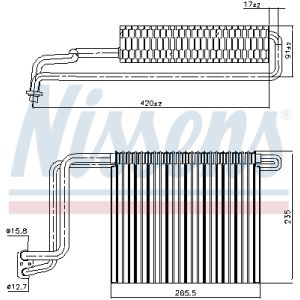 Evaporatore, impianto di climatizzazione NISSENS 92248