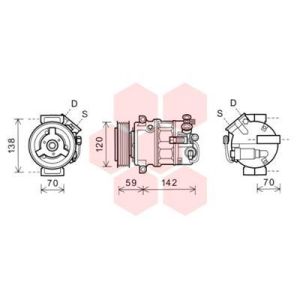 Compressor, ar condicionado VAN WEZEL 3700K579