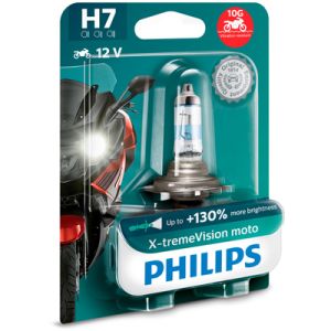 Lámpara incandescente halógena PHILIPS H7 X-tremeVision Moto 130% 12V, 55W