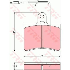 Bremsbelagsatz TRW GDB315, Hinten