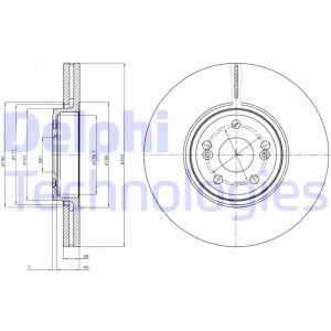 Jarrulevy DELPHI BG9687 edessä, tuuletettu, 1 kpl