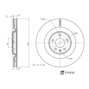 Disco de travão FEBI 171510, 1 Peça