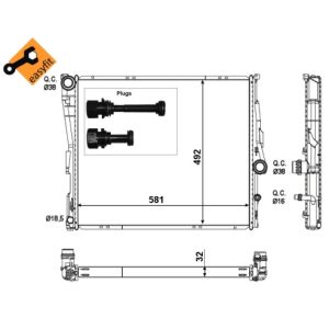 Radiador, refrigeración del motor EASY FIT NRF 53117