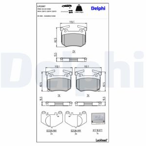 Bremsbelagsatz DELPHI LP3397, Hinten