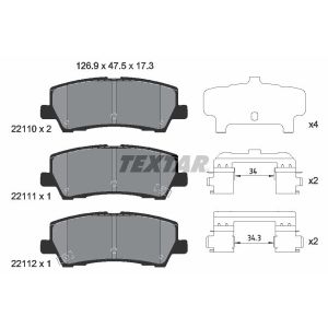 Bremsbelagsatz TEXTAR 2211003, Hinten