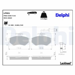 Levyjarrun jarrupalasarja DELPHI LP901