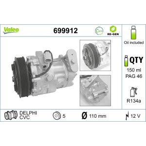 Compressor, ar condicionado VALEO 699912
