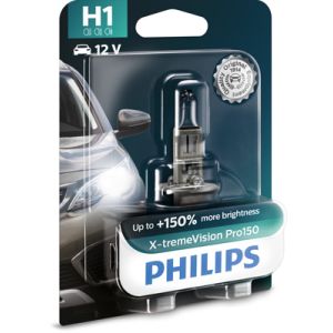 Lámpara incandescente halógena PHILIPS H1 X-tremeVision Pro150 12V, 55W