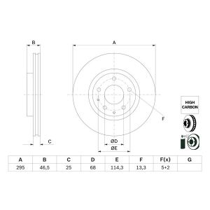 Disco freno BOSCH 0 986 479 H23